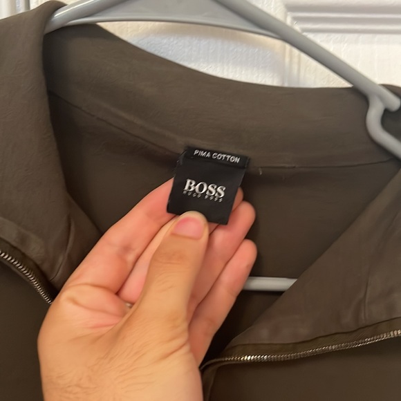 Hugo Boss Pima Cotton 1/4 Zip Sweatshirt - Picture 2 of 3